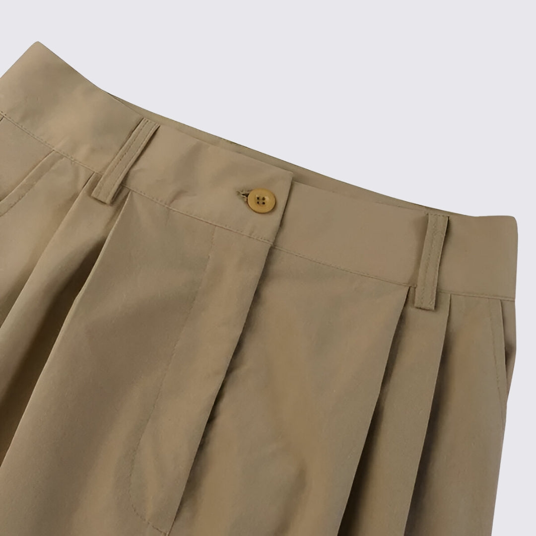 Dame Palazzo Bukser med Bred Ben - Elegant Bukse - Høj Talje