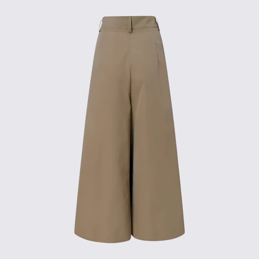 Dame Palazzo Bukser med Bred Ben - Elegant Bukse - Høj Talje