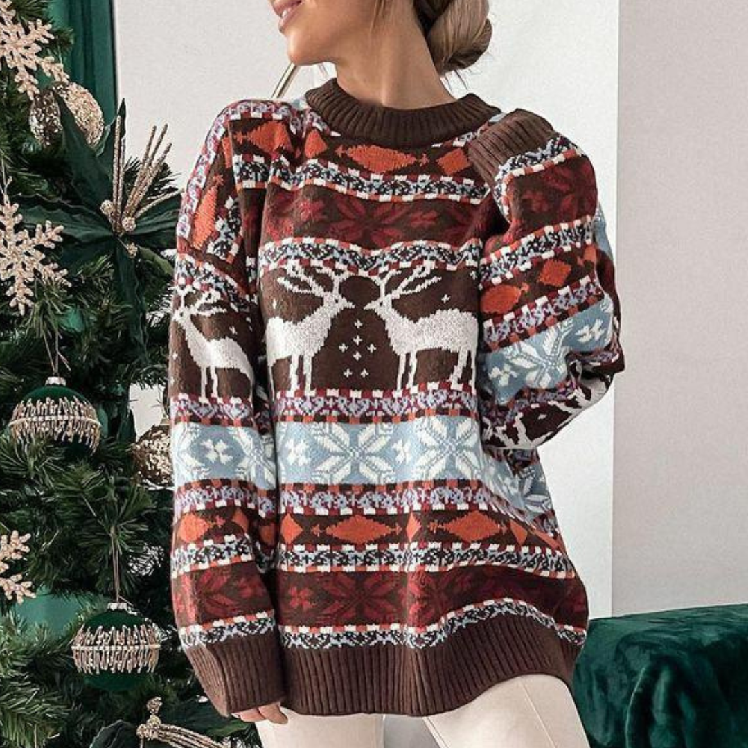 Dame sweater med rund halsudskæring - sweater dame - rund hals sweater