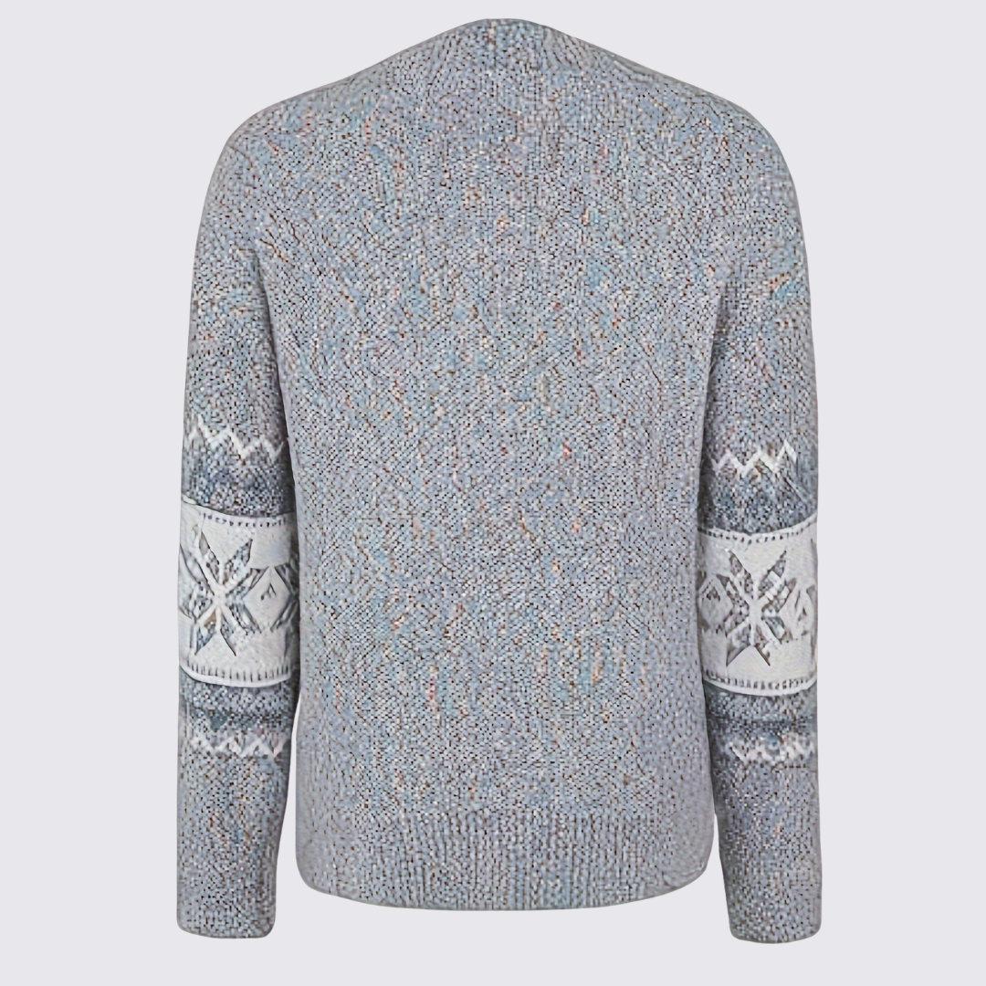 Dame sweater med stående krave – norsk sweater – mønster striber