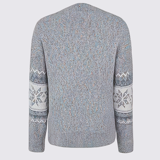 Dame sweater med stående krave – norsk sweater – mønster striber