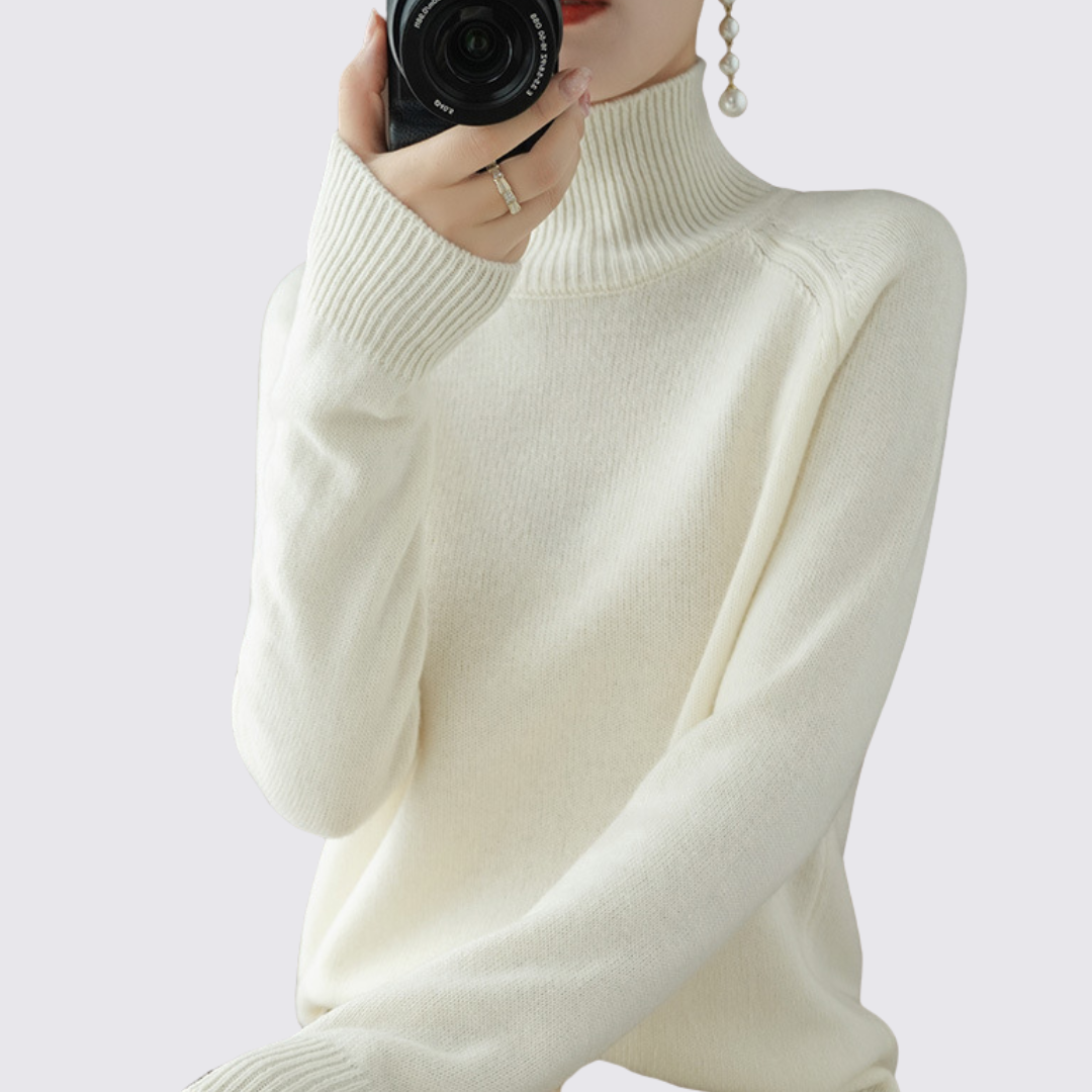 Dame pullover med høj størrelse - strik pullover - langærmet