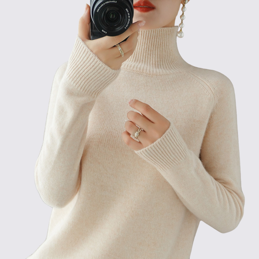 Dame pullover med høj størrelse - strik pullover - langærmet