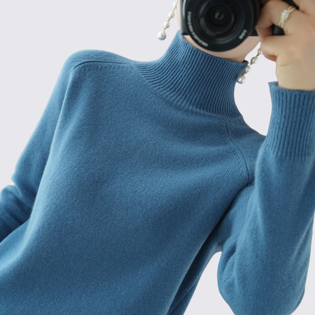 Dame pullover med høj størrelse - strik pullover - langærmet