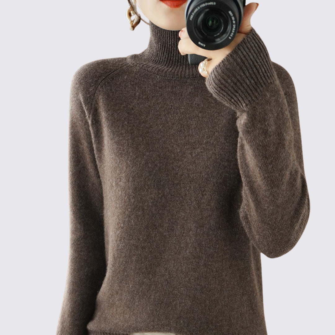 Dame pullover med høj størrelse - strik pullover - langærmet