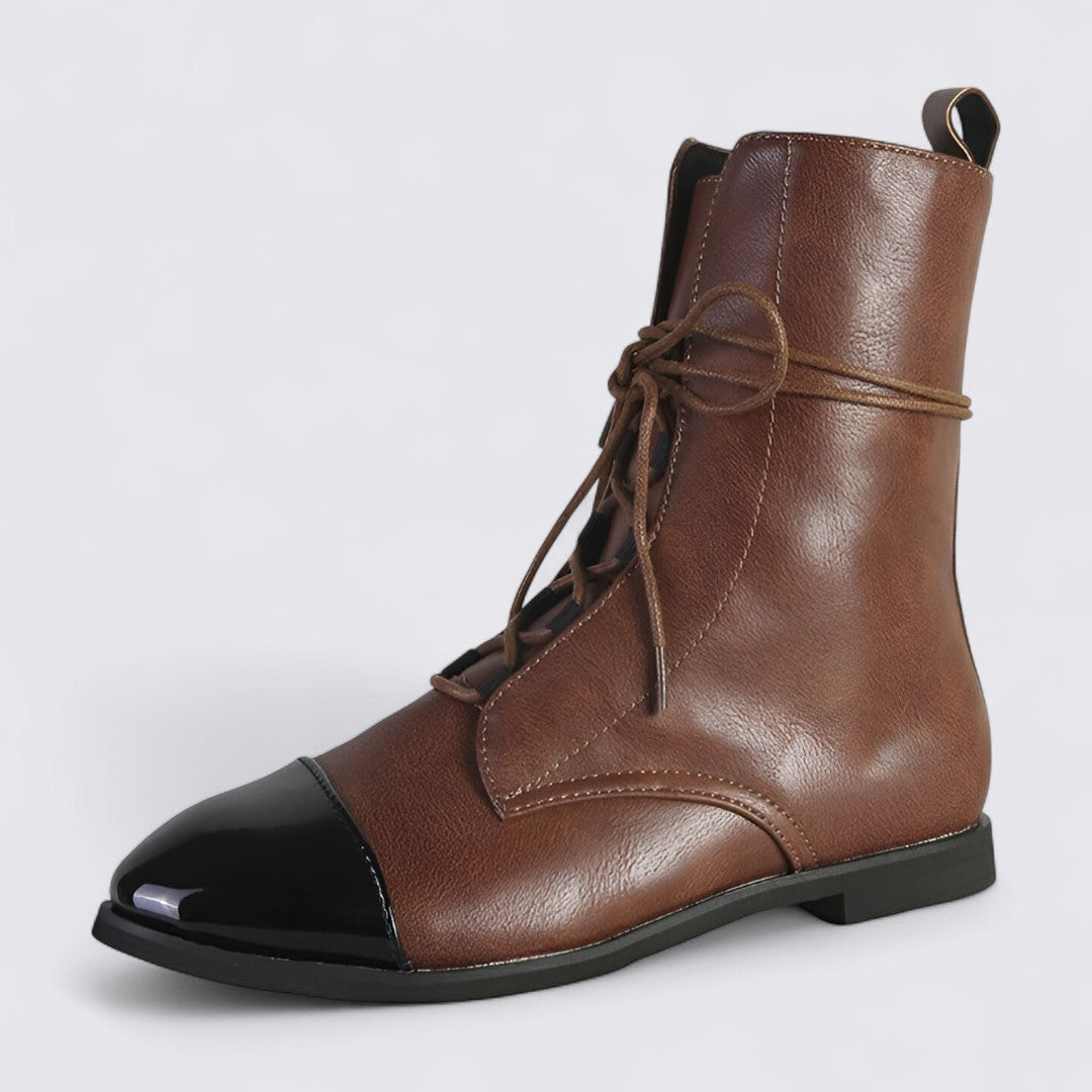 Dame snørestøvler med tåhætte - snørestøvler støvler - klassisk