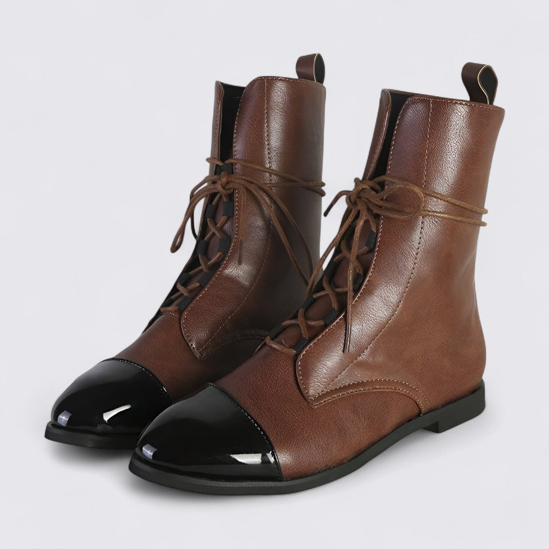 Dame snørestøvler med tåhætte - snørestøvler støvler - klassisk