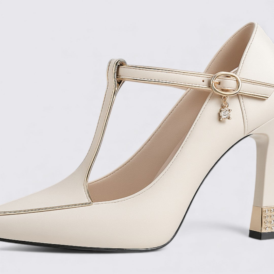 Dame sko med remme – højhælede – elegante hæle sko
