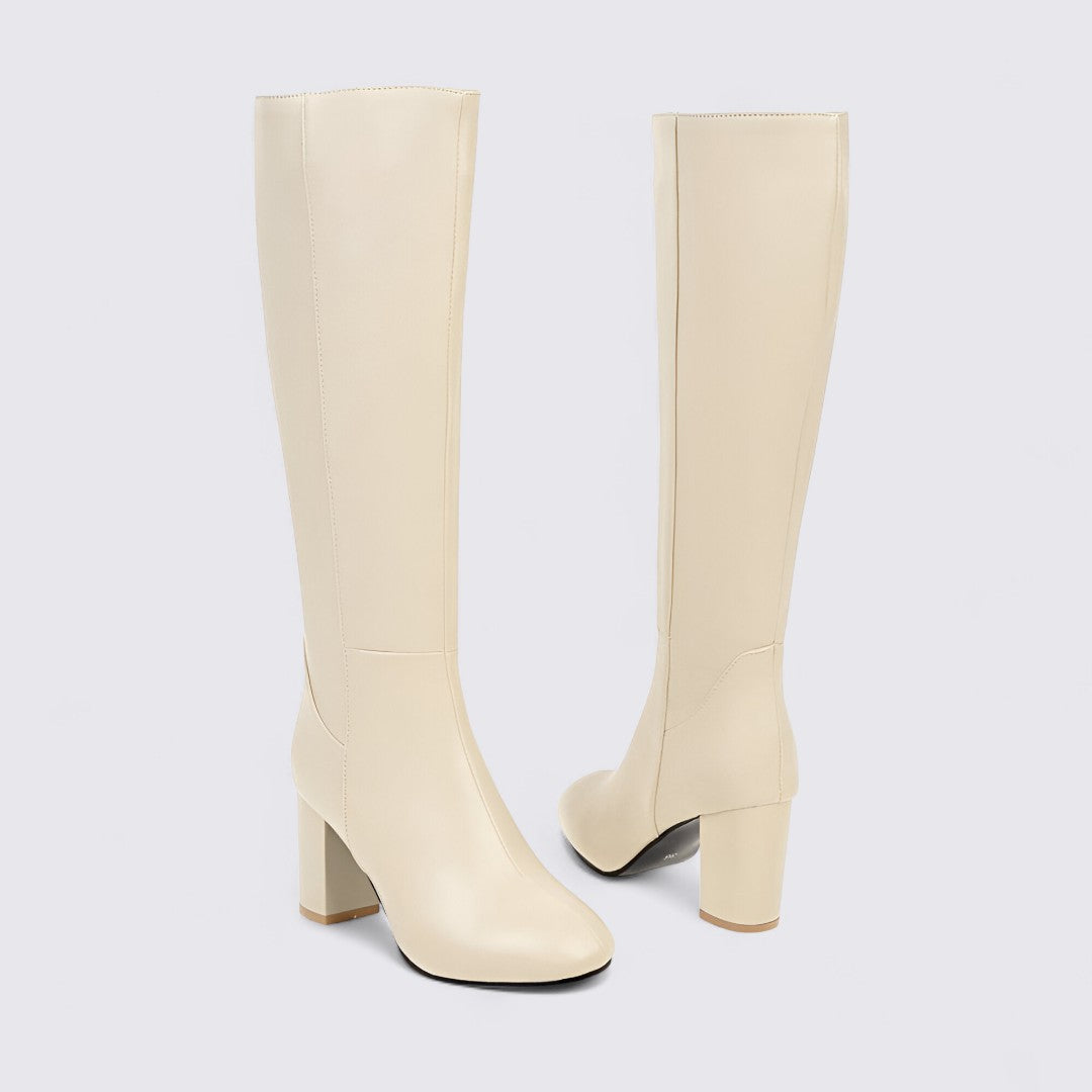 Dame støvler med blokhæl - Høj støvle - Knæhøj