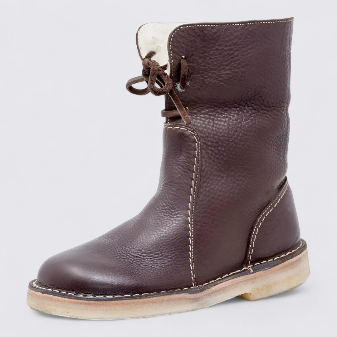 Dame støvler med snørebånd – Mellemhøje støvler – Rund sål