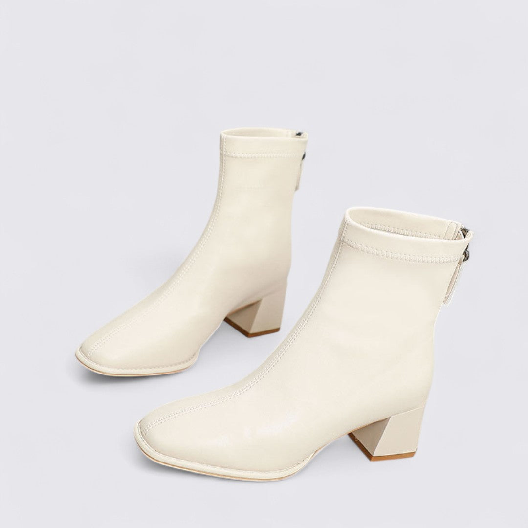 Dame Støvler med lynlås - Elegante støvler - Blokhæls