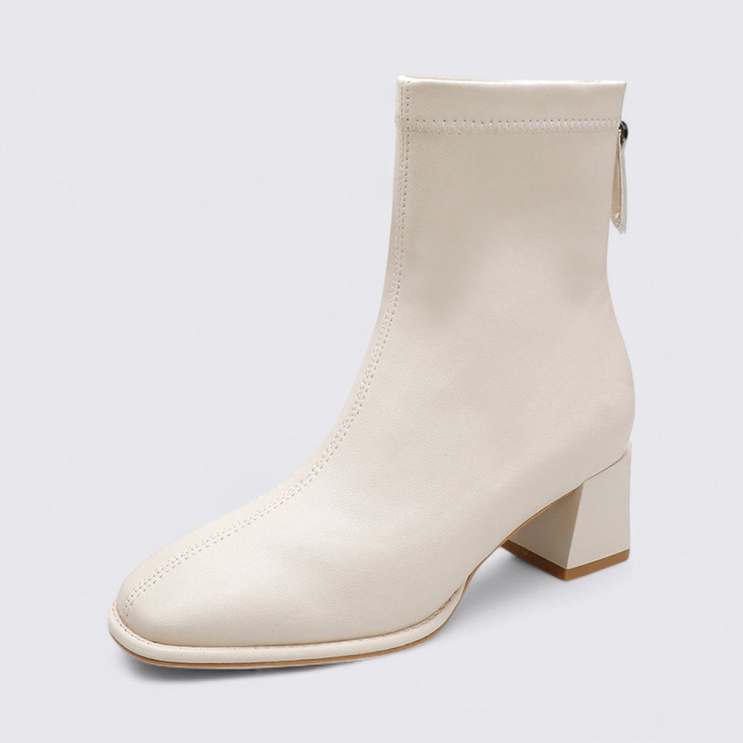 Dame Støvler med lynlås - Elegante støvler - Blokhæls