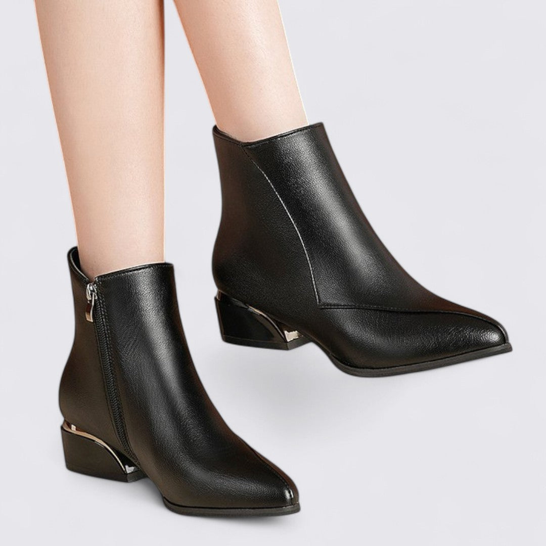 Dame Støvler med lynlås – Ankellang – Elegant snit