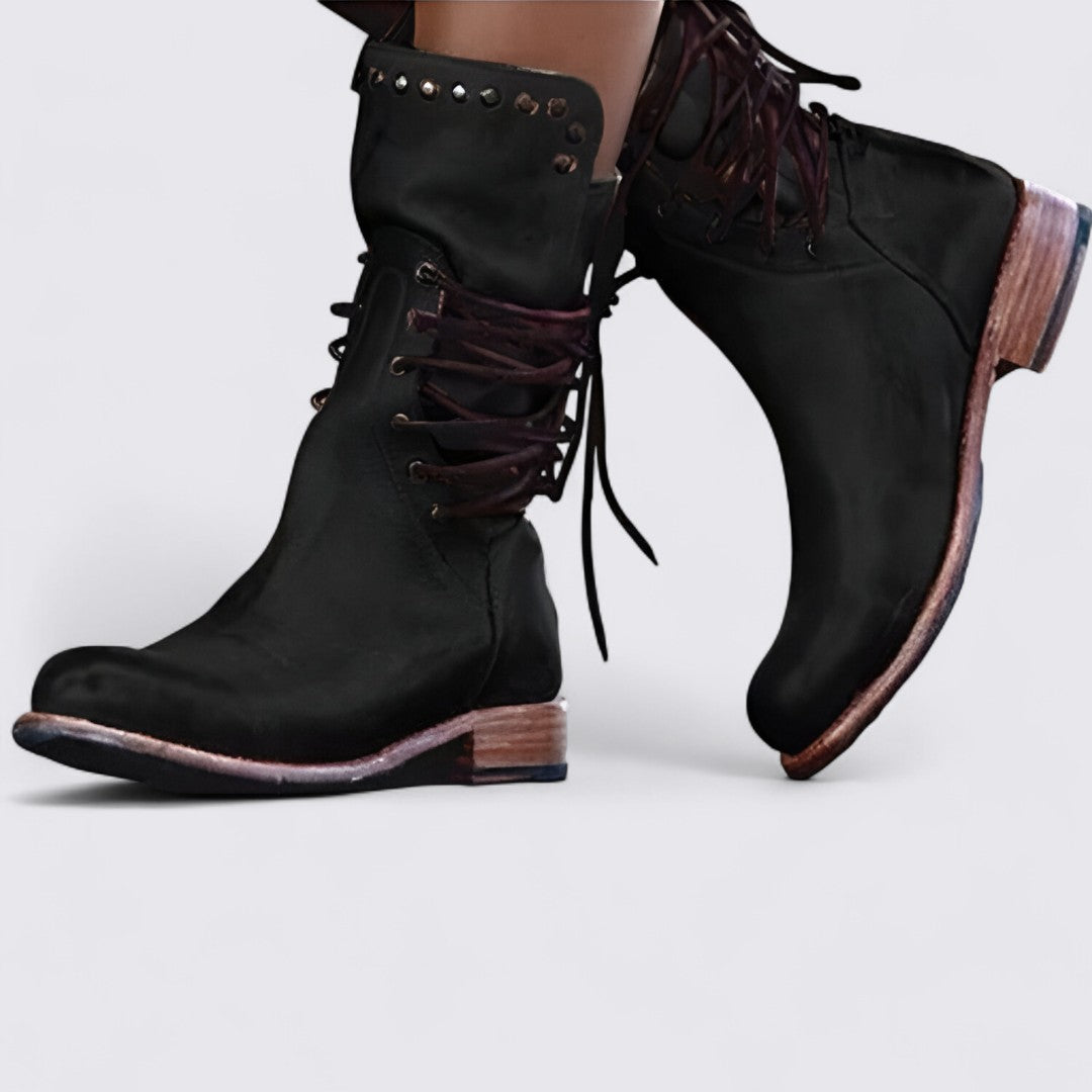 Dame støvler med snørebånd - Støvler dame - Boots