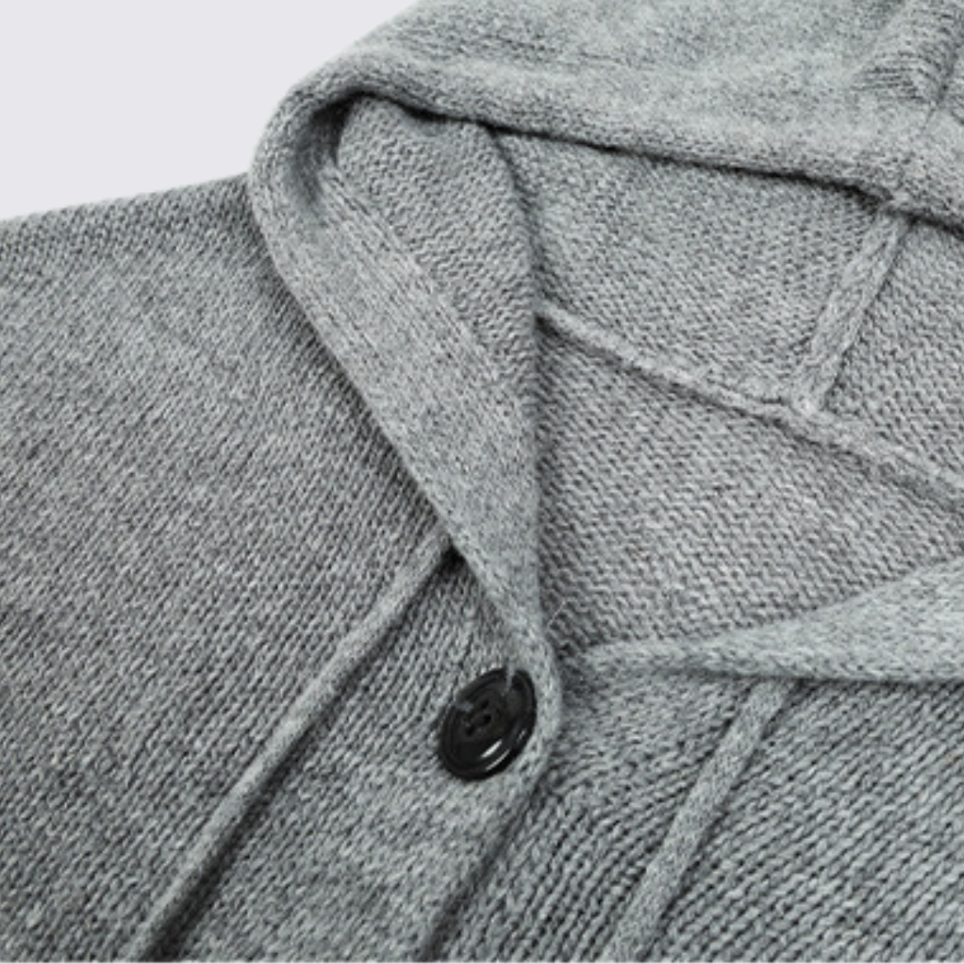 Dame strikjakke med hætte - hættestrikjakke - strikjakke