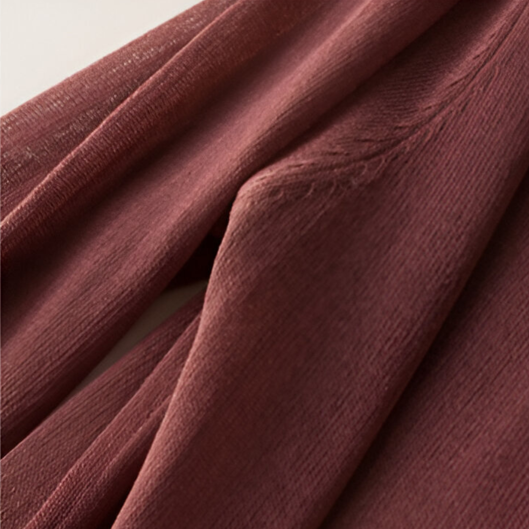 Dame strikjakke med lang skæring - Lang strikjakke - Åben form