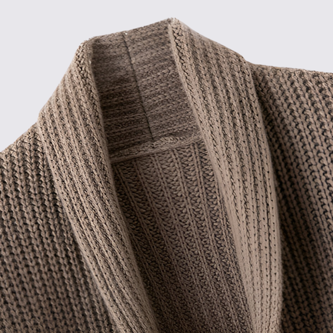 Dame strikjakke med oversized skæring - Lang strikjakke - Med lommer