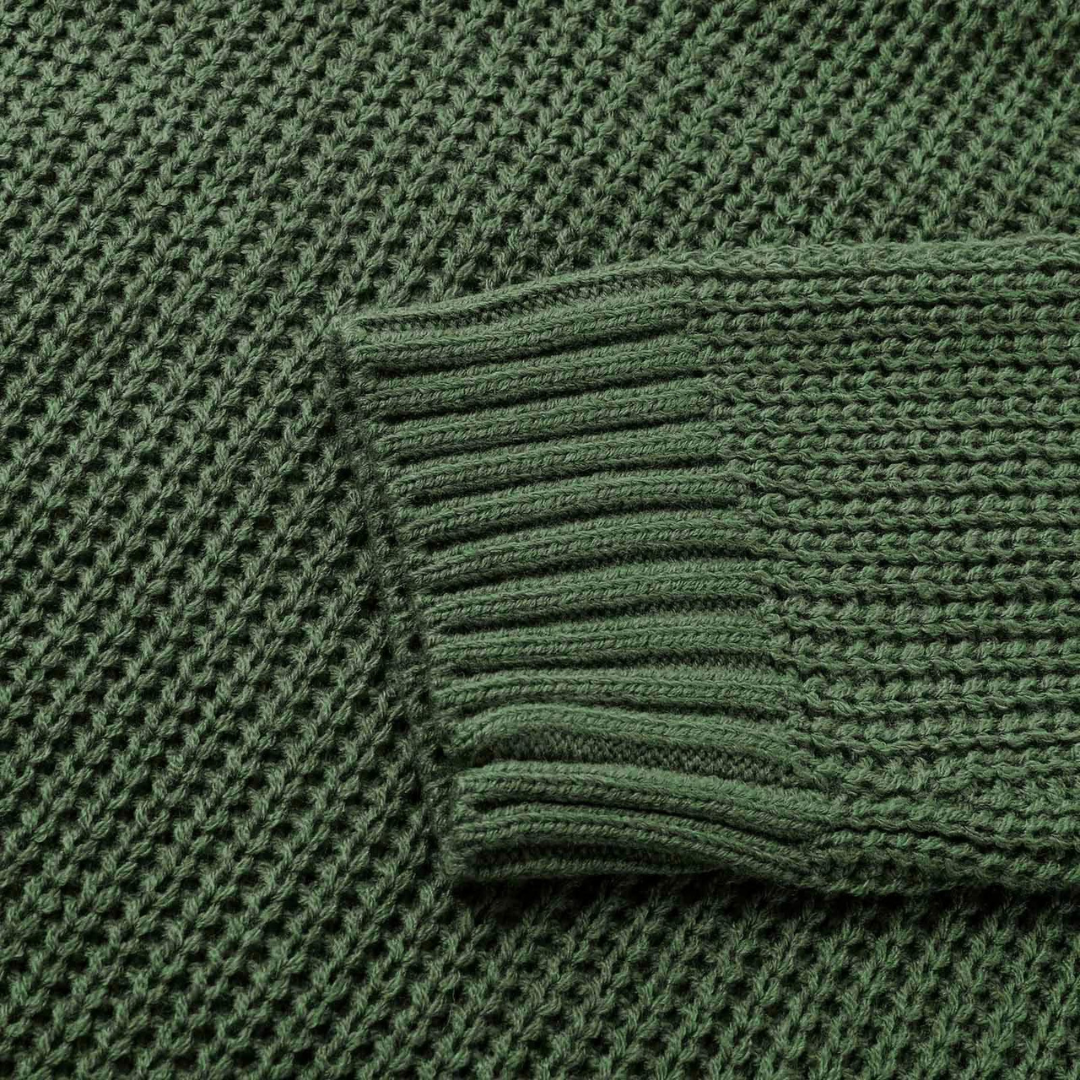 Dame Strikpullover med høj krave - Vinter Pullover - Fletmønster