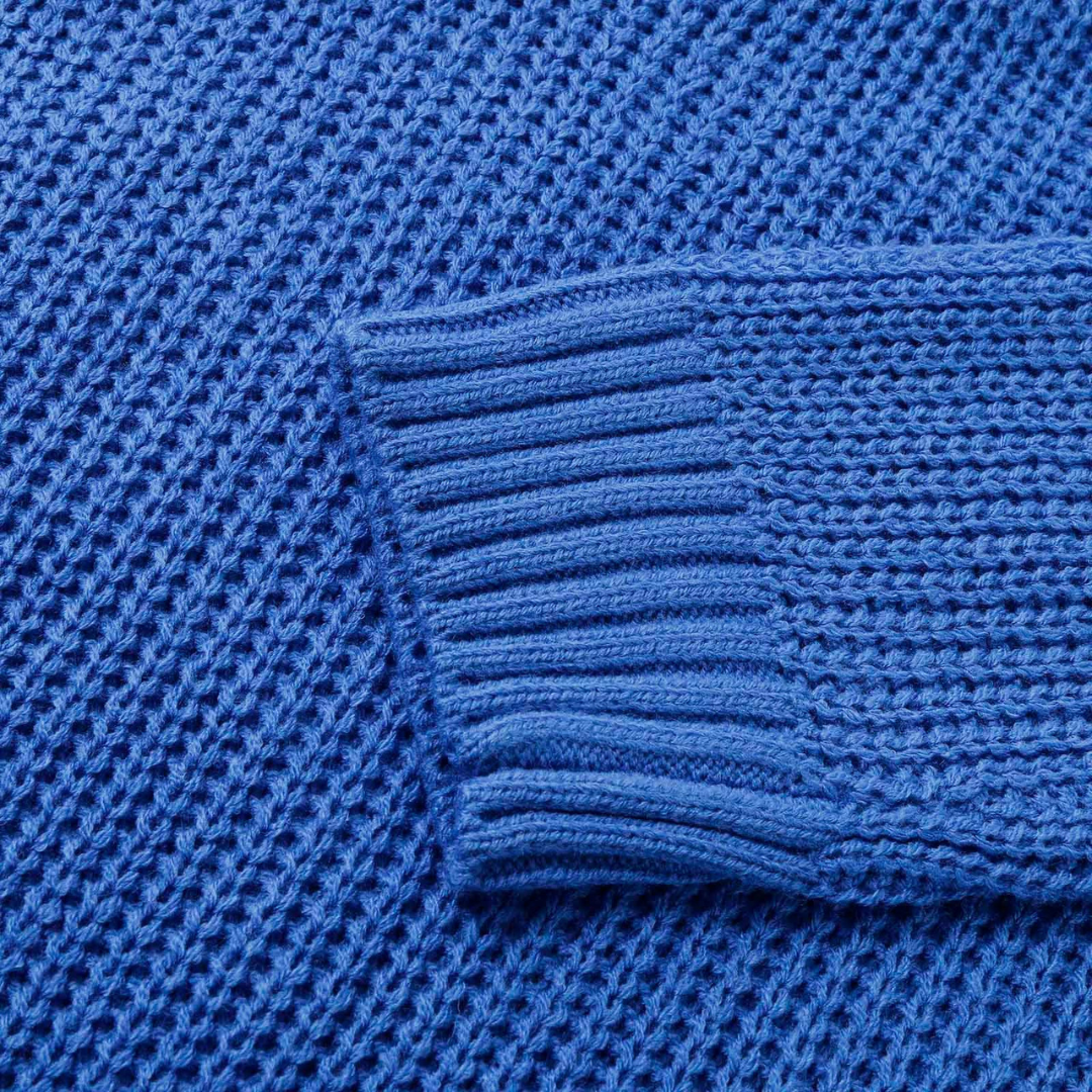 Dame Strikpullover med høj krave - Vinter Pullover - Fletmønster