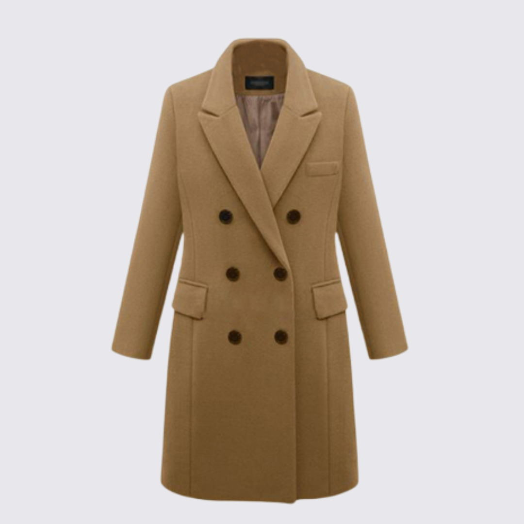 Dame Dobbeltbrystet Frakke – Reverskrave – Elegant Skåret