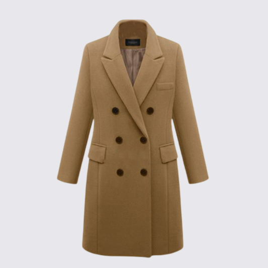 Dame Dobbeltbrystet Frakke – Reverskrave – Elegant Skåret