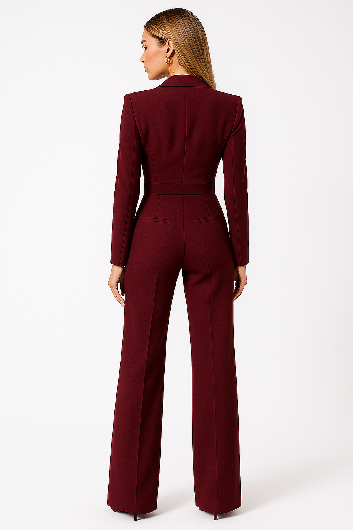 Dame jumpsuit med V-udskæring – Bred ben & elegant look