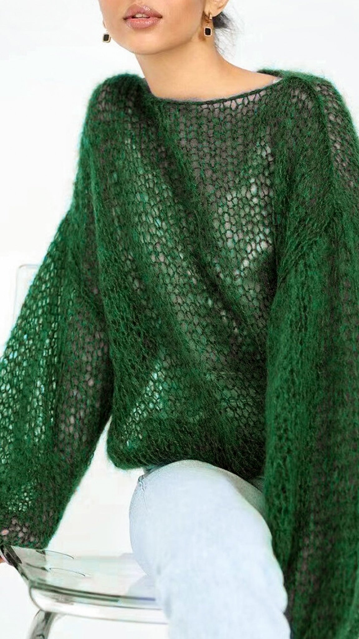 Aurelia – Stickad tröja i mesh med stil