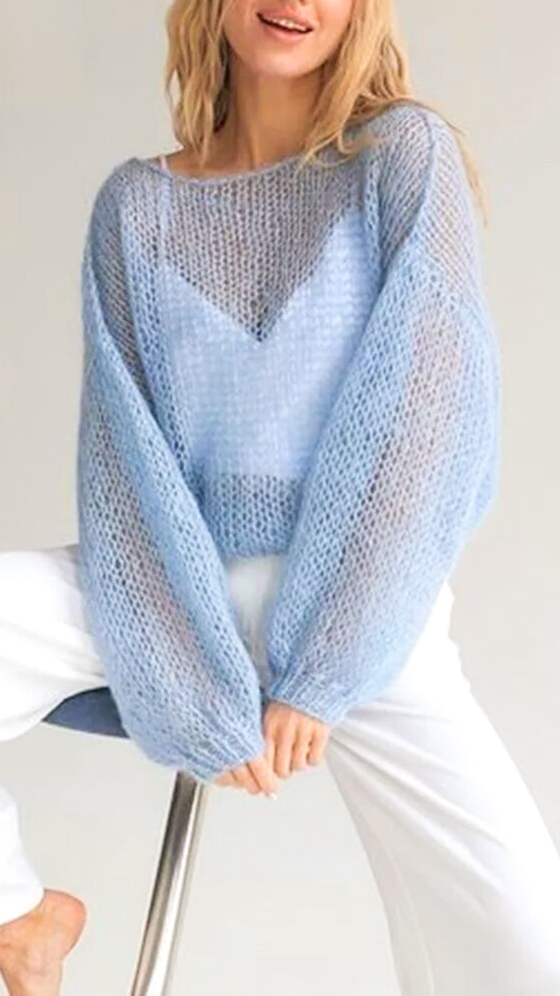 Aurelia – Stickad tröja i mesh med stil