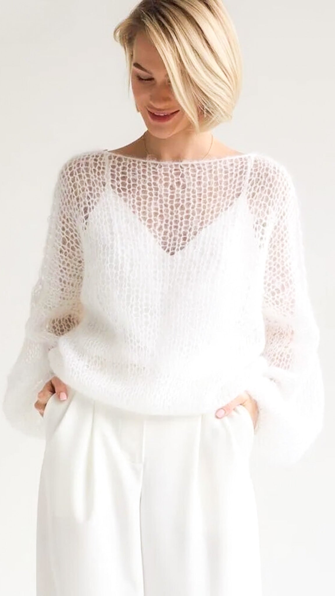 Aurelia – Stickad tröja i mesh med stil