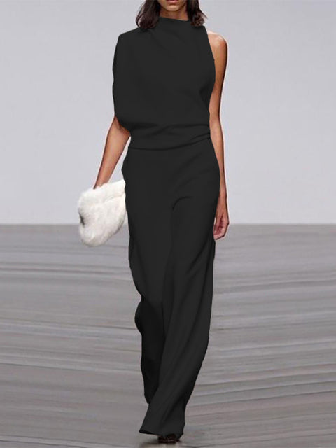 Sofia | Stilren ärmlös jumpsuit med vida ben