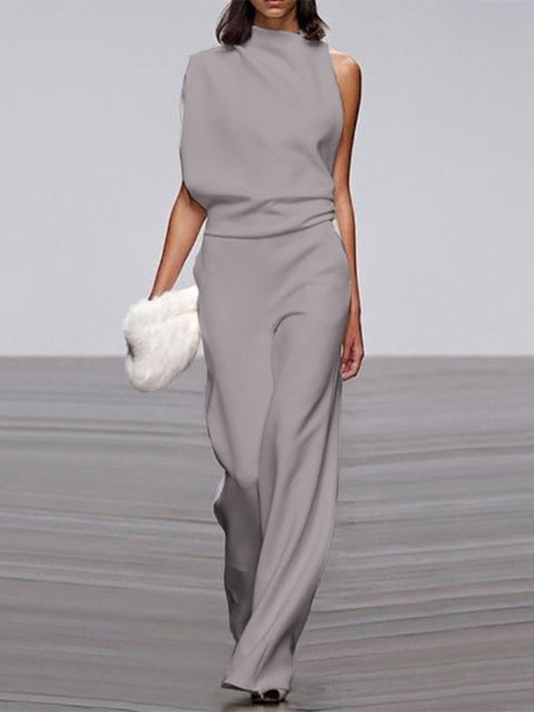 Sofia | Stilren ärmlös jumpsuit med vida ben