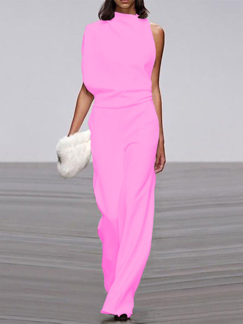 Sofia | Stilren ärmlös jumpsuit med vida ben