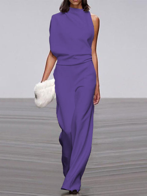 Sofia | Stilren ärmlös jumpsuit med vida ben