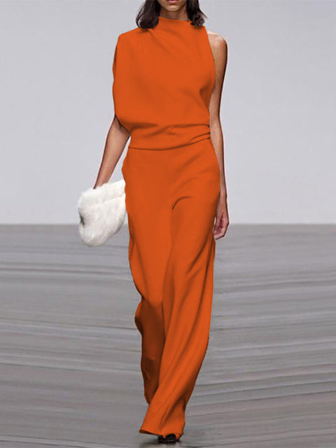 Sofia | Stilren ärmlös jumpsuit med vida ben
