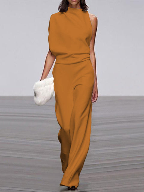 Sofia | Stilren ärmlös jumpsuit med vida ben