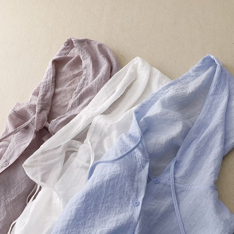Isabella - Langærmet Bluse med Hætte