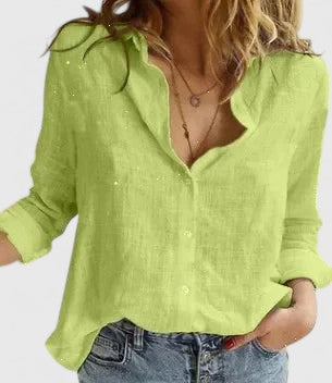 Sienna | Stilfullt och lätt linnebutton-down skjorta