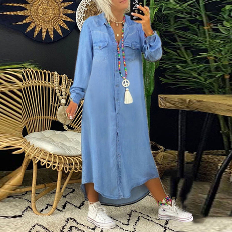 Denimkjole med Lange Ærmer - Nova
