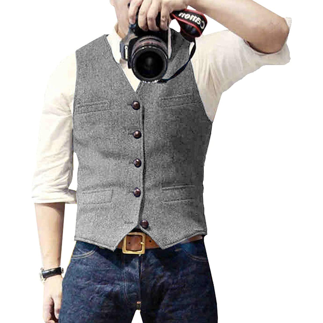 Stilfuld Denim Vest til Mænd - NovaLayer