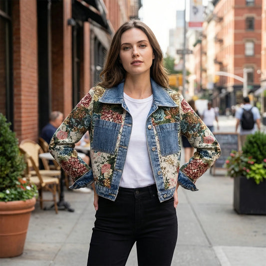 Moderna Denimjacka med Kaxig Design