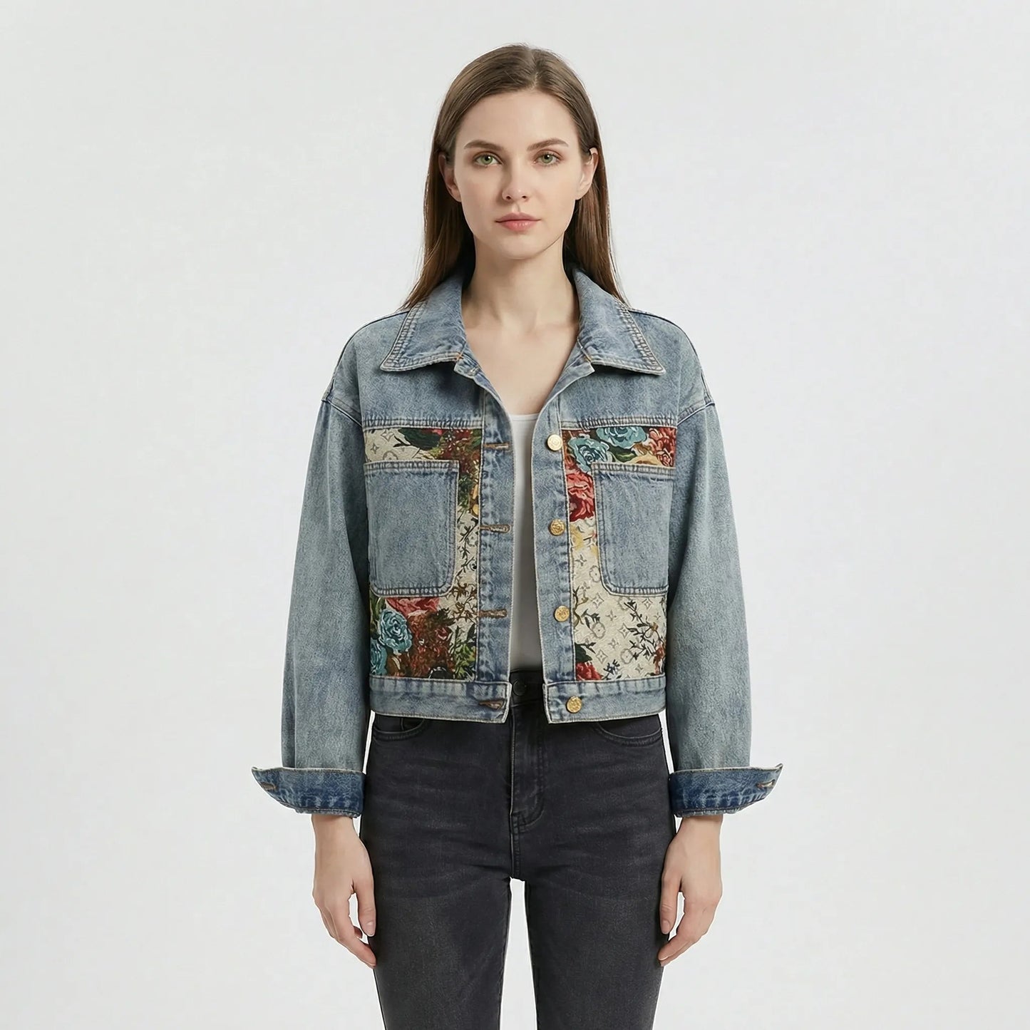 Moderna Denimjacka med Kaxig Design