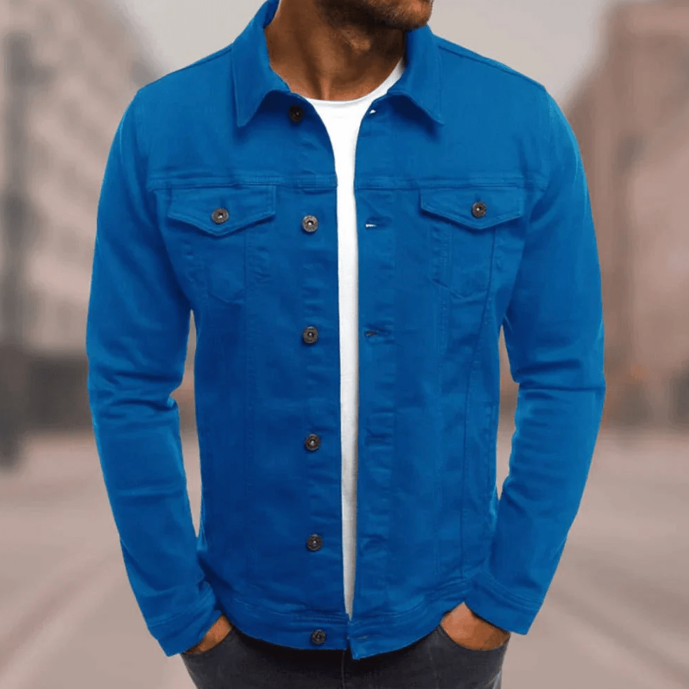 Trendful Denimjakke til Mænd - Strømlinet Stil