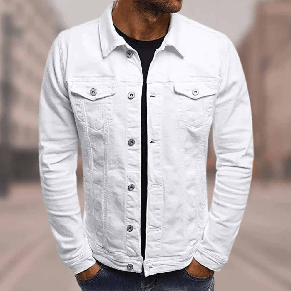 Trendful Denimjakke til Mænd - Strømlinet Stil
