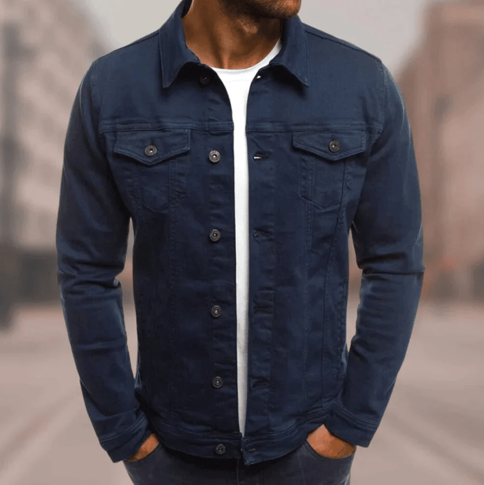 Trendful Denimjakke til Mænd - Strømlinet Stil