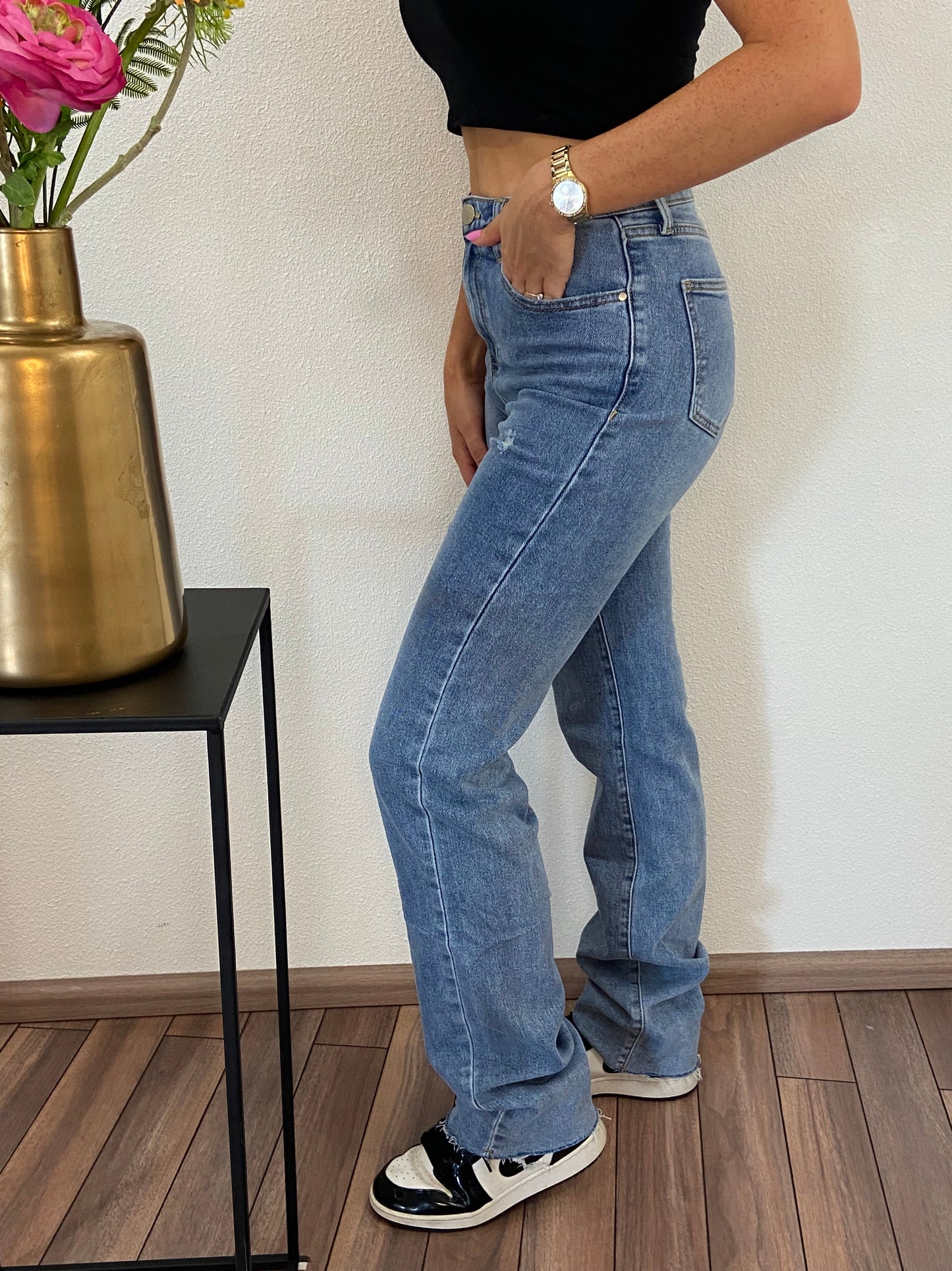 Stilfulde Denim Bukser med Lige Snit til Kvinder - Velora