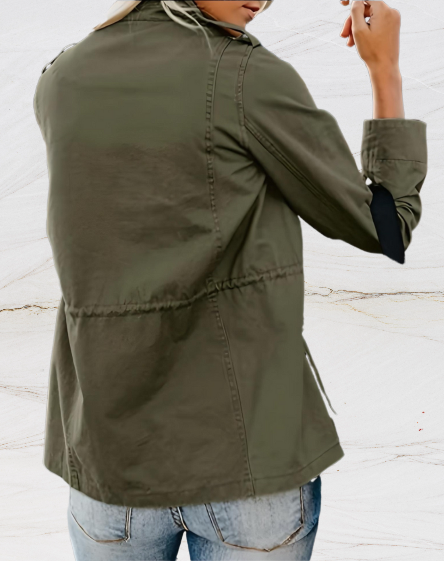 Stilren Militärjacka med Enastående Elegans