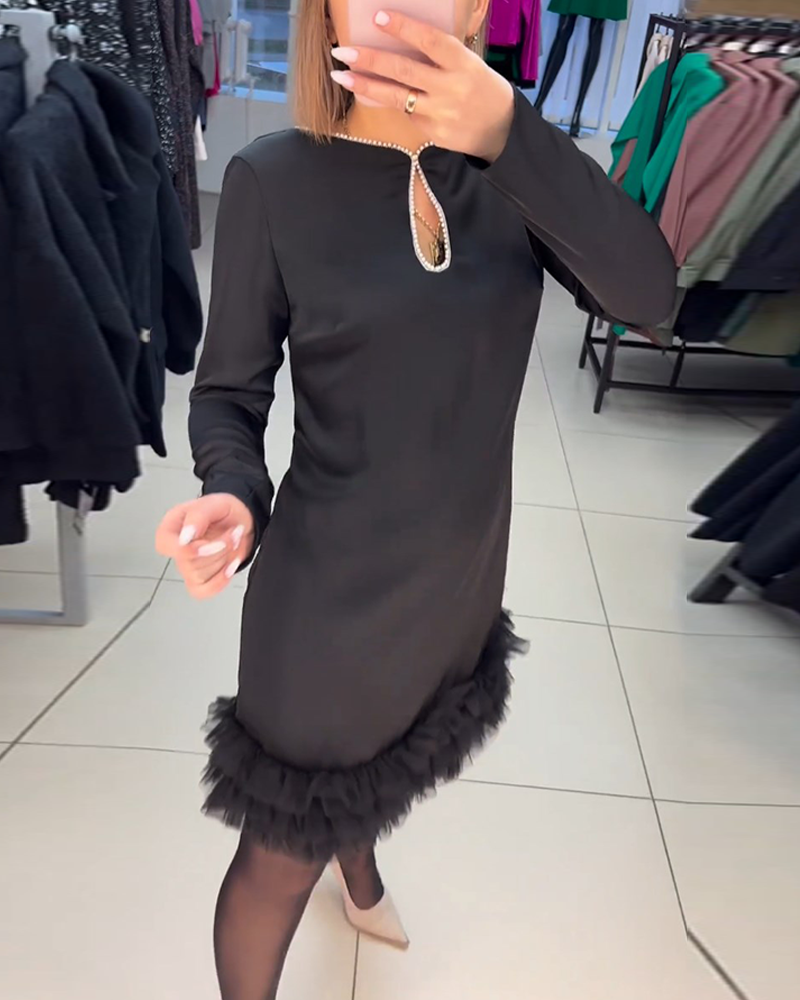 Elegant Kjole med Perlekant - Luma