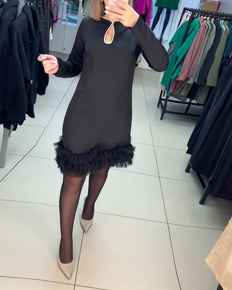 Elegant Kjole med Perlekant - Luma
