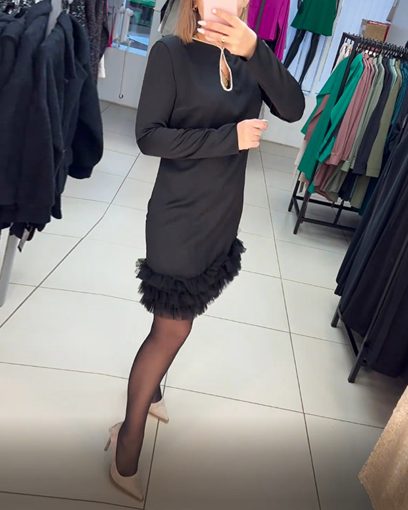 Elegant Kjole med Perlekant - Luma