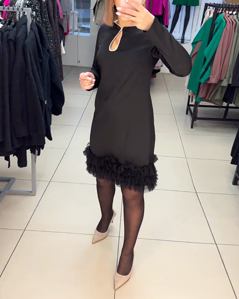 Elegant Kjole med Perlekant - Luma